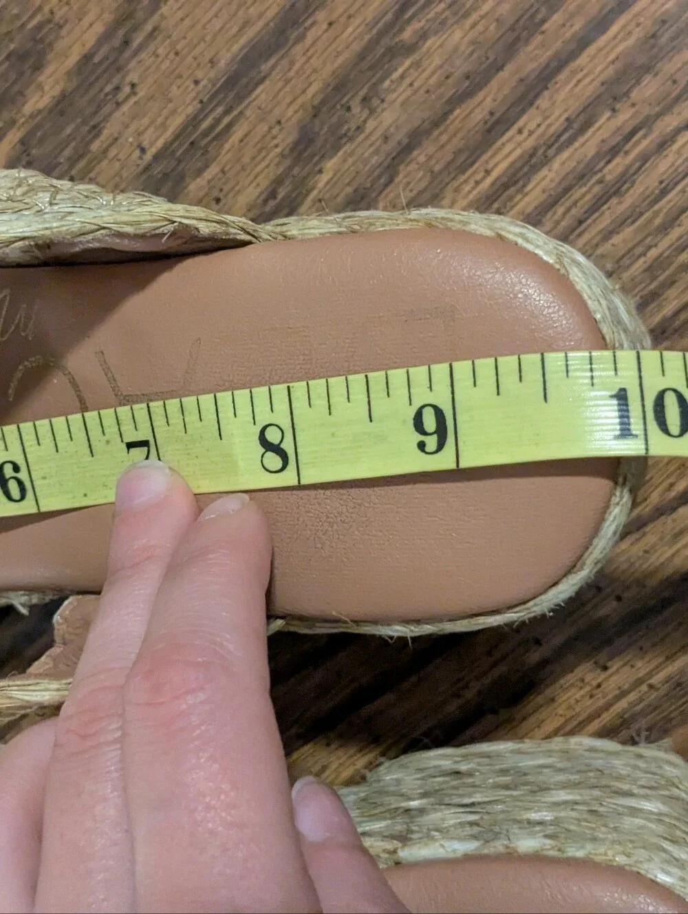 Woven Double-Band Platform Slide Sandals Size 7